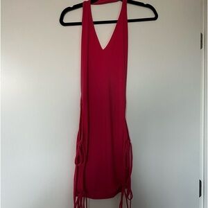 red dress tie on the sides